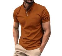 Cocila Mens Dress Shirts Summer Casual Short Sleeved Buttons Lapel Tops Solid Color Soft Work T Shirt Patterned Country Western