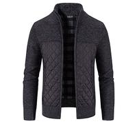 Cocila Mens Fleece Mountain Jackets Stand Collar Knitted Splice Sweater Coat Casual Cardigan Stylish Outwear Bareskin Tactical Hoodie Leather Biker Jacket Men Waterproof Cycle