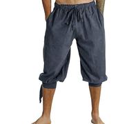 Cocila Men's Medieval Small Leg Gaiters Solid Color Cotton Pants Plush (Grey, XXXL) Cargo Mens Trousers Elastic Slim Fit for Men UK Work Cords Jogging Navy Blue Casual Camo Cargos Chinos Jeans