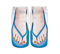 Cocila Mens No Show Socks 3D Pattern Manicure Print Socks Flip Flop Funny Hidden Running Socks Women Personalized Low Cut Ankle plus Size Compression Socks Wide Calf