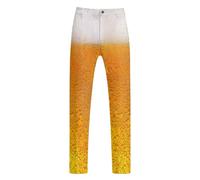 Cocila Men's Printed Casual Dress Pants Festival Celebration Outdoor with (Orange, M) Cargo Joggers Men Jogging Bottoms for UK Smart Trousers Work Jeans Hunting Baggy Mens Short Leg 29 Inch