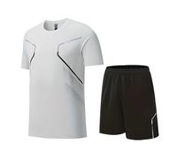 Cocila Mens Shorts and T Shirts Sets Summer Gradient Sports Cool Men's Tracksuit Running Gym Work Golf Chino Cycling Breathable Football Shorts for Men UK Oversized with Pocket Set L-5XL White