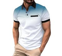 Cocila Men's Slim Fit Polo Shirt Gradient Summer Top Short Sleeve Basic Cotton Stay Comfortable and Stylish Regular Activewear