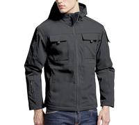 Cocila Men'S Soft Jacket Loose Functional Camouflage Hooded Men Windbreaker (Grey, M) Trench Coat Reefer Long Mens Overcoat Moncler Winter Black Wool Parka Coats For Uk Superdry Duffle