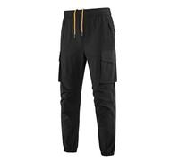 Cocila Men's Solid Colour Trousers Casual Sports Slim Fit Overalls Mens Deep Pocket Pants (Black, XXL) Flecktarn Work Men Stretch Waist Cargo Elasticated Track Suits for UK Jeans Jogger Bottoms