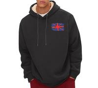 Cocila Men'S Spring And Autumn Winter Sweatshirt Plus Velvet Thickened 2D Printing Personalized Retro National Flag Casual Fashion Hoodie Boondocks (Black, Xl) Zip Pocket Men Xl Christmas