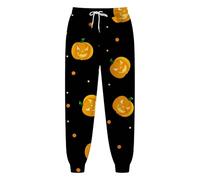 Cocila Men's Spring and Summer Trousers Halloween Pumpkin Head Beach Pocket Pants Athletic Sweatpants (Black, M) Men Jogging Bottoms Elasticated Waist for Lightweight Work Cargo Jeans Stretch