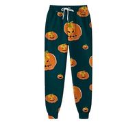 Cocila Men's Spring and Summer Trousers Halloween Pumpkin Head Beach Pocket Pants Glitter (Blue, XXXXXXL) Army Surplus Men Clothing White Linen Slim Fit Chinos Lightweight Work Cargos Combat