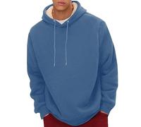 Cocila Men'S Spring Autumn And Winter Pure Color Simple Plus Velvet Thickened Casual Pullover Hoodie Long Sleeve Warm Sweatshirt Oversized Blanket (Navy, L) Black Work Mens Sleeveless Xmas