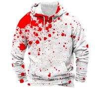 Cocila Men'S Spring Autumn Winter Long Sleeve Halloween Bloody Print Casual Sweatshirt Pullover Men (Hot Pink, Xxl) Junmerss For Uk Xxxl Woman Outfit Mens Xl Christmas Junmers Leisure Wear