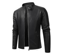 Cocila Men's Spring Fall Leather Jacket Biker Casual A Coat Aviator Softshell Jackets Mens Water Proof Trucker Men Relaxed Denim