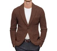 Cocila Men'S Suit Jackets Fall/Winter Lapel Suits Casual Knit Cardigan Sweaters Coats For Men Coat Pant Wedding (Brown, L) Black Parade Jacket Double Breasted Trench Superdry Mens Long Winter