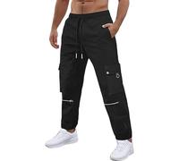 Cocila Men's Tear Pants Basketball Casual Training Pant Warm Up Loose Open Leg Sweatpants with Pockets Little House Big (Black, L) Stretch Cargo Trousers for Men UK Waist Band Mens Jogging