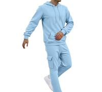 Cocila Mens Tracksuit Set Long Sleeve Pullover Hoodie Sweatshirt and Casual Fit Jumper Cotton Comfortable Fit Joggers Set Shirts and Trousers with Pockets 2Pieces