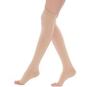 Cocila Mod And Tone Tights Sheer Compression Stockings Thigh High Firm Support Stay Up Scilicone Band Open Toe Mid Round Open Toe High Stretch Socks For Small Leg Protectors Socks Flower Lace Stock
