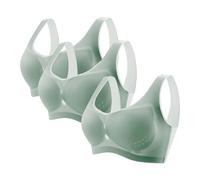 Cocila Net Fabric Breathable Mesh Cup Thin Style Lingerie for Women Without Underwire Large Size Bra Plus Sized Sports (Green, XL) Bralettes Womens Bras Wireless Push Up White Non Wired Support