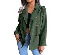 Cocila plus Size Womens Coat Women's Solid Corduroy Autumn And Winter Suit Collar Double Breasted Light Weight Winter Coat for Women plus Size Thermal Clothing Women