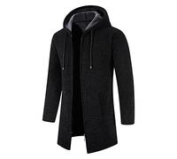 Cocila Prime Deals Of The Day Prime Sale Trench Coat Dress for Men Hooded Zipper Warm Cardigan Knitted Coat Brown Leather Overcoat Waterproof Hoodie Retro Trench Coat Men Tartan Jack Sale Clearance