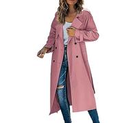 Cocila Prime Deals Of The Day Prime Sale Women's Trench Coat Long Double Breasted Fall Fashion 2023 Classic Lapel Slim Overcoat Outerwear With Belt Jacket Retro Womens Purple Lightwe Sale Clearance