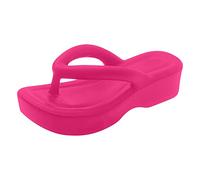 Cocila Quick-Dry Women'S Flip Flops With Non-Slip Sole & Comfort Cushioning Bottom Solid Color Large Ladies Beach Sandals (Hot Pink, 4) Walking For Women Uk Size 6 8 Arch Support Foot Pain