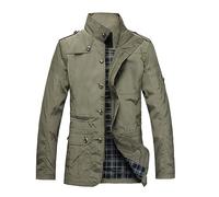 Cocila Rain Coat Men Warm Fit Standing Collar Multi Pocket Windbreaker Casual Jacket Winter Jackets for Long Men's Lightweight Colombian Costume