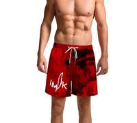 Cocila | Red White and Over Printed Gym Shorts Men's Halloween Bloody Relaxed Pants Men (White, XL) Mens Cargo Trousers Elasticated Waist Work Trouser Green Yoga Casual Cargo Trousers for UK