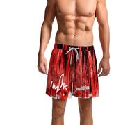 Cocila | Red White and Tie Dye All Over Printed Gym Shorts Men's Halloween Bloody E Motion Pants for Men (Watermelon Red, L) Stretch Cargo Trousers Mens Golf 36 Waist Hunting Corduroy Chinos