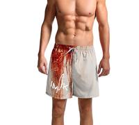 Cocila | Red White and Tie Dye All Over Printed Gym Shorts Men's Halloween Bloody E Motion Pants for Men (Red, XXXXL) Mens 29 Leg Joggers Harem Trousers Casual Cargo UK Trouser Stretch Work