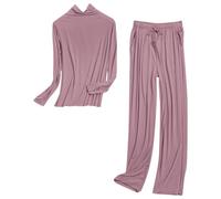 Cocila Round Neck Cotton Long Set Women'S Thermal Underwear Thin Sweater Line Clothing Autumn And Winter Silk Sleep Wear Summer Pjs Womens Christmas Ladies Fleece Pyjamas For Women Black Pyjama