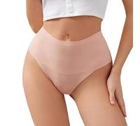 Cocila Seamless Underwear Thongs For Women,High Waisted No Vpl Knickers Plus Size Ice Pure Cotton Crotch Breathable Thong (Pink, Xl) Brazilian Women Hipster Briefs 24-26 Ladies Thermal Lace High