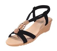 Cocila Shoes For Women Sandals Spring Summer Women'S Mouth Beaded (Black, 5.5) Ladies Comfort Evening Uk Silver Size 5 Slingback Wide Fitting Heeled Gold Heels Ankle Strap Wedges Flat Pink