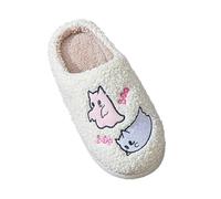 Cocila Slippers for Womens Mens Halloween Pumpkin Women's Fluffy Memory Foam Slippers Winter Soft Plush Comfy Warm Spooky Christmas Christmas Pumpkin House Slip On Slippers for Autumn Winter White 5