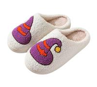 Cocila Slippers for Womens Mens Halloween Pumpkin Women's Fluffy Memory Foam Slippers Winter Soft Plush Comfy Warm Spooky Christmas Christmas Pumpkin House Slip On Slippers for Autumn Winter C 4