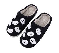 Cocila Slippers for Womens Mens Halloween Pumpkin Women's Fluffy Memory Foam Slippers Winter Soft Plush Comfy Warm Spooky Christmas Christmas Pumpkin House Slip On Slippers for Autumn Winter Black 8