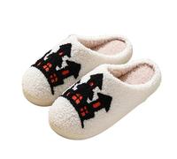 Cocila Slippers for Womens Mens Halloween Pumpkin Women's Fluffy Memory Foam Slippers Winter Soft Plush Comfy Warm Spooky Christmas Christmas Pumpkin House Slip On Slippers for Autumn Winter E 8