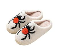 Cocila Slippers for Womens Mens Halloween Pumpkin Women's Fluffy Memory Foam Slippers Winter Soft Plush Comfy Warm Spooky Christmas Christmas Pumpkin House Slip On Slippers for Autumn Winter A 6