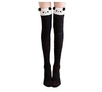 Cocila Socks Mens Knee Warm Over Women'S Leggings High Winter Thigh-High Fuzzy (Black, One Size) Grip Womens 4-7 Ankle Novelty For Women Thick Ladies Size 6-8 Uk Multipack Bed Black Gift Wool