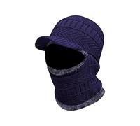 Cocila Soft Thicken Wool Ski Hat Men Warm Hats Neck Winter Set Women Knitted Cap Scarf Leather Men's Beanie Bartleby Satin Lined Fleece Bobble Light Brown Big Thermal Wooly for UK Grey with
