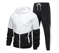 Cocila Spring Deals Mens 2 Piece Tracksuit Outfits Long Sleeved Knit Pullover Sweatshirt Tracksuit & Joggers Sweatpants Casual Sweatsuit Sets with Pockets Suit Clothes for Me Black of Friday Offers