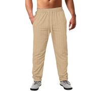 Cocila Spring Deals Men's Spring and Summer Pinstripe Cotton and Casual Sports Pants Stocking Gift Black Scrubs Trousers Men Mens Cargo Trousers 40 Waist Black Work Trousers Sale Clearance 1P