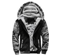 Cocila Spring Deals Men's Zipper Padded Hooded Sweatshirts for Men UK Cardigan Hooded Jacket Padded and Thickened Solid Color Puffy Jacket Large Tall Fashion Sweat Today Black of Friday