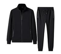 Cocila Spring Deals Tracksuit Mens Full Set Sports Sweater Set Windproof Tracksuit Bottoms Men Casual Sweatshirt Work Sweatpant Light and Breathable to Young Man T Today Black of Friday