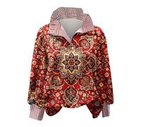 Cocila Summer Shirts for Women UK Women's Fall Tops 2025 Stand Collar Long Sleeve Button Blouses (Red, L) Ladies Size 18 Nutmeg Clothing Shiteshirts V Neck T Men Yellow Shirt Womens Hawaiian