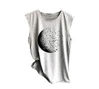 Cocila Tank Tops for Women Loose Fit Print Casual Sleeveless Round Neck Sport Pullover Tunic Top Blouse Shirts Vest