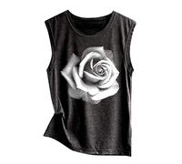 Cocila Tank Tops for Women Loose Fit Print Casual Sleeveless Round Neck Sport Pullover Tunic Top Blouse Shirts Vest