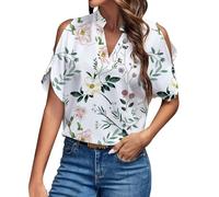 Cocila Todays Deals Baggy Off Shoulder Tops Bubble Hem Tops for Women Women's Blouses Shirts Short Sleeve Sparkly Shirts Women UK Womens Tops Size 16 UK Warehouse Clearance UK Pallets