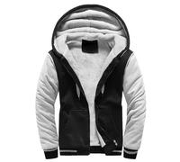 Cocila Todays Deals Men's Zipper Padded Hooded Sweatshirts for Men UK Cardigan Hooded Jacket Padded and Thickened Solid Color Puffy Jacket Large Tall Fashion Sweatshirts Black of Friday