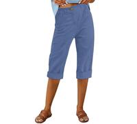 Cocila Today's Deals of The Day Knee Length Shorts for Women UK Flannel Summer Legging Lounge Pants Petite Casual Elastic Pants Drawstring Cotton Pants Waist Crop Trousers Casual Cl Sale Clearance