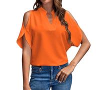 Cocila Todays Deals Womens Off The Shoulder Top Silky Loose V Neck Top Low Cut Plus Size Tops Linen Tunic Tops for Women UK Ladies Black Blouse Size 22 Turquoise Tops for Women UK Sale Clearance