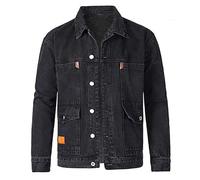 Cocila Todays Offers Special Deals Mens Quilted Jacket Casual Long Sleeve Turn Down Collar Solid Denim Jacket Coat Mens Black Overcoat Wool Cashmere Men'S Winter Jacket Water Warehouse Clearance Uk